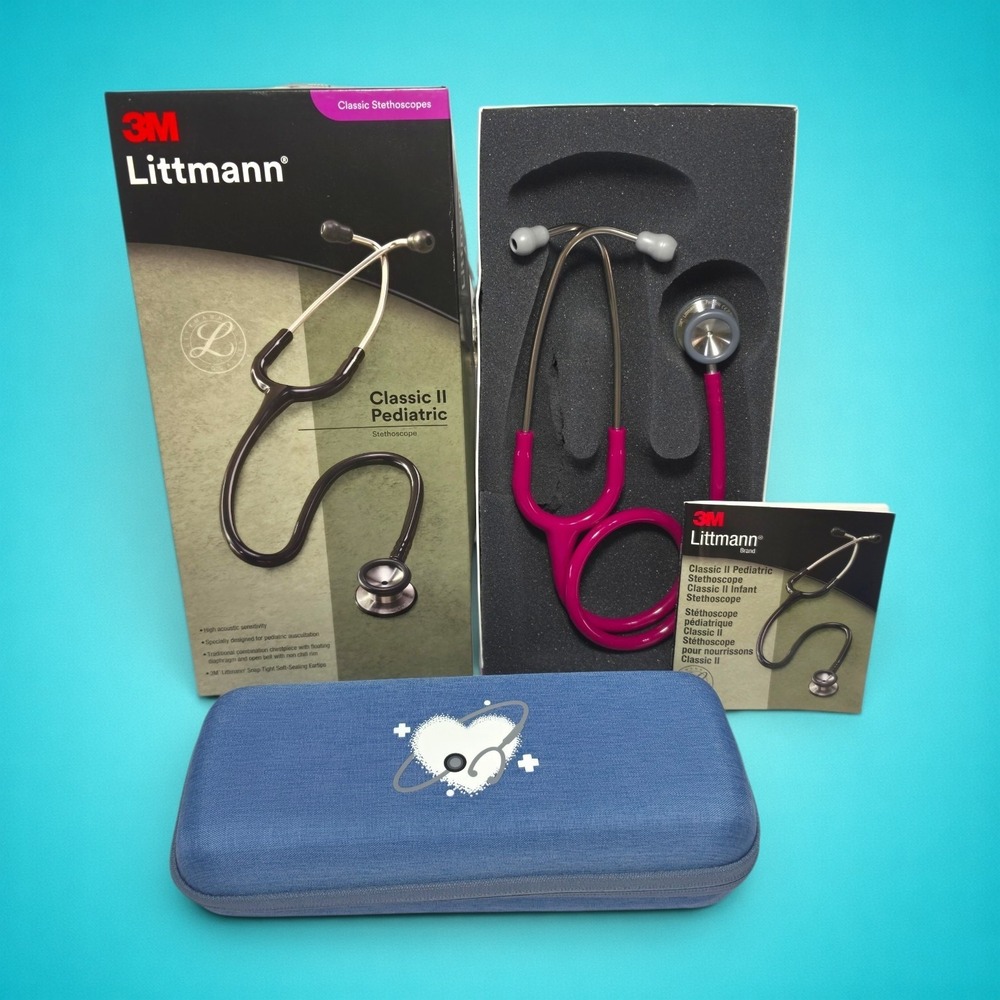 Littmann Genuine Classic II Pediatric Stethoscope Model 2122 with Carrying Case.